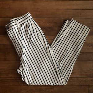 Madewell stripe straight leg ankle pants